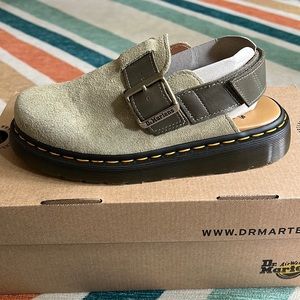 Dr. Martens Olive Suede Mules